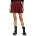 thumbnail image 1 of Stylore Women's Basic Versatile Stretchy Casual Mini Skater Skirt Maroon XS, 1 of 5