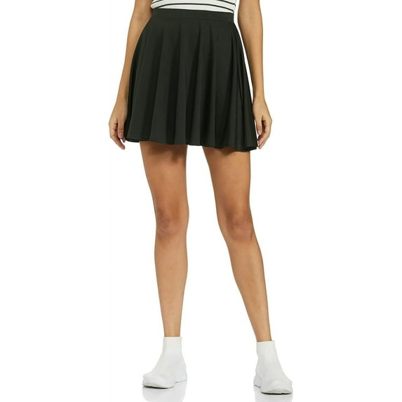 Stylore Women's Basic Versatile Stretchy Casual Mini Skater Skirt Olive M