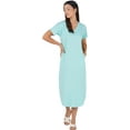 thumbnail image 1 of Stylore Women's Nightshirt Short Sleeve Nightgown V-Neck Sleepwear Aqua S, 1 of 6