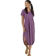 thumbnail image 1 of Stylore Women's Nightshirt Short Sleeve Nightgown V-Neck Sleepwear Purple M, 1 of 6