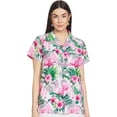 thumbnail image 1 of Stylore Womens Hawaiian Shirt Short Sleeve Blouse Flamingo White Pink 3XL, 1 of 7