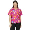 thumbnail image 1 of Stylore Womens Hawaiian Shirt Short Sleeve Blouse Funky Icecream Purple XS, 1 of 7