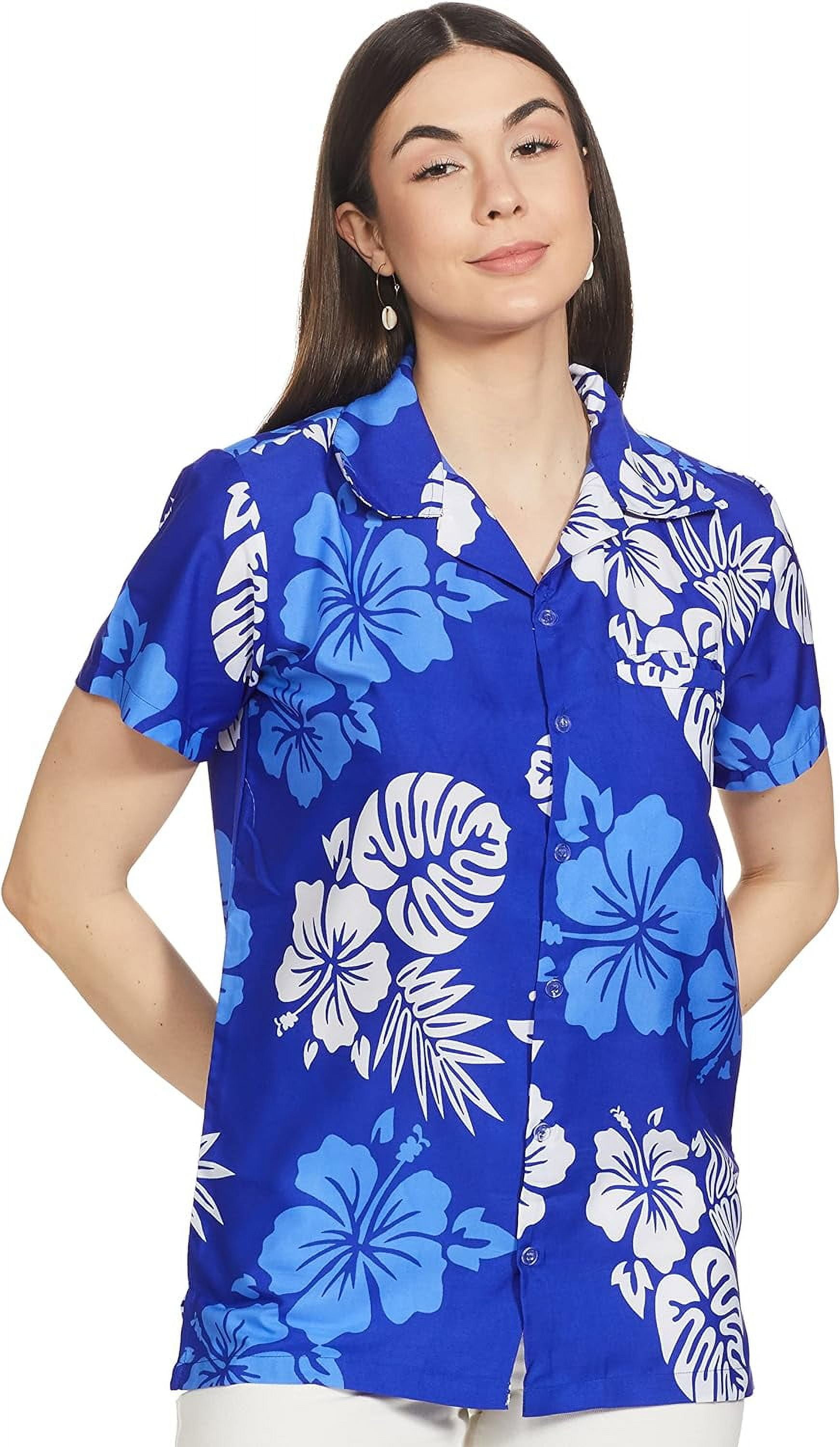 Womens Hawaiian Shirt - Blue Hawaiian I