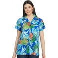 thumbnail image 1 of Stylore Womens Hawaiian Shirt Short Sleeve Blouse Tropical Royal Blue 3XL, 1 of 7