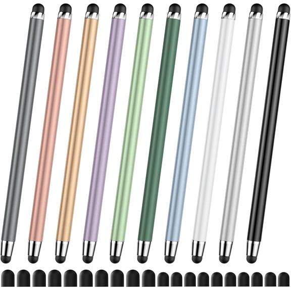 Stylus(10 pcs),Stylus Pen for Touchscreen ipad.2-in-1 Universal ipad Pencil | High Sensitivity,Rubber Tip,Compatible with iPad,iPhone,Tablets,and Android Devices,20 Tips