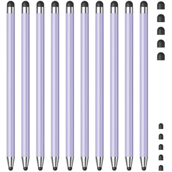 Stylus (10Pcs), Stylus Pen for Touchscreen, High Precision and Sensitivity Stylus Pen for iPad/iPhone/Samsung/Android Smartphone and Tablets, Compatible with All Capacitive Touch Screen (Purple)