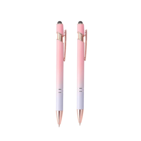 Stylus Ballpoint Pen 2-In-1, Retractable Metal Pen with Touchscreen Tip, 1.0Mm Black Gel Ink Pen for Tablets Phones, Executive Writing Instrument for Work Business Gifts, 2 Ballpoint Pens