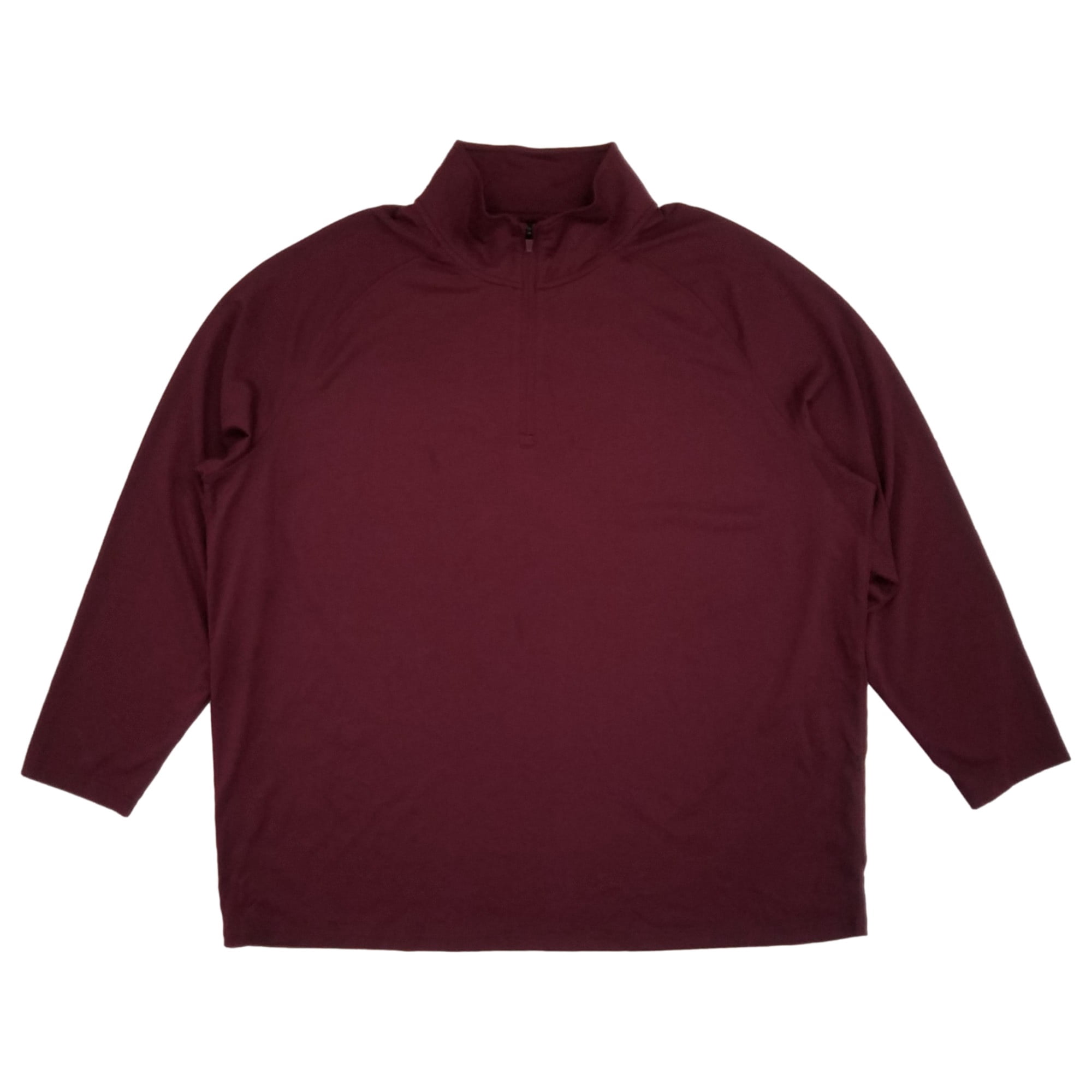 Stylus Mens Big & Tall Burgundy Long Sleeve Mock Neck Quarter Zip
