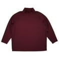 thumbnail image 1 of Stylus Mens Big & Tall Burgundy Long Sleeve Mock Neck Quarter Zip Shirt 3XL, 1 of 2