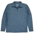 thumbnail image 1 of Stylus Mens Blue Heather Long Sleeve Performance Quarter Zip Pullover Shirt M, 1 of 1