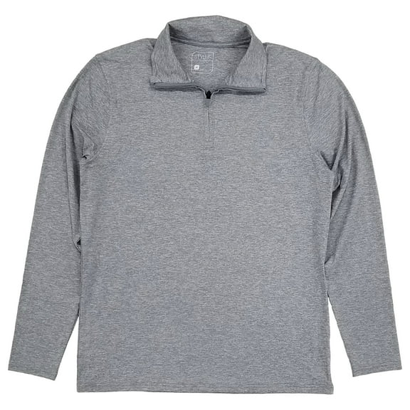 Stylus Mens Gray Heather Long Sleeve Performance Quarter Zip Pullover Shirt XL