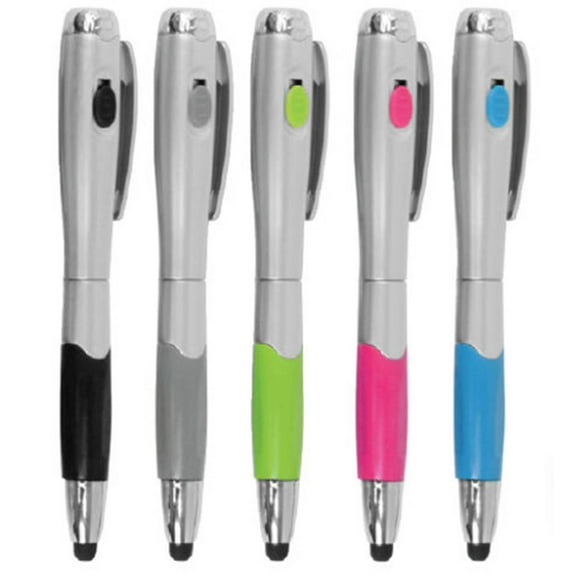 Stylus Pen [5-PACK] , Universal 3-in-1 Stylus w/ Ballpoint Pen + LED Flashlight For Touch Screen Smartphones Tablets