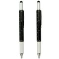 thumbnail image 1 of Stylus Pen, 5-in-1 Universal Touch Screen Stylus + Ballpoint Pen + Level + Ruler + Screwdriver For Smartphones Tablets [2-PACK Black], 1 of 4