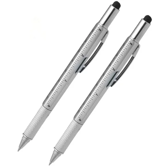 Stylus Pen 7-In-1 Multi-Tool Pen Touchscreen Stylus Ballpoint Pen Ruler Level...