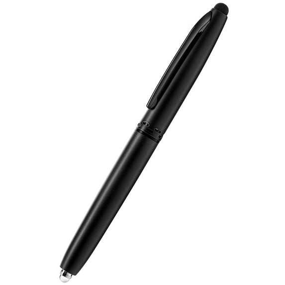 Stylus Pen- Capacitive Stylus, 3-in-1 Metal Pen, Multi-Function,Ballpoint Ink Pen,with LED Flashlight, for Touchscreen Devices, Tablets, iPads, iPhones,1PK, Black
