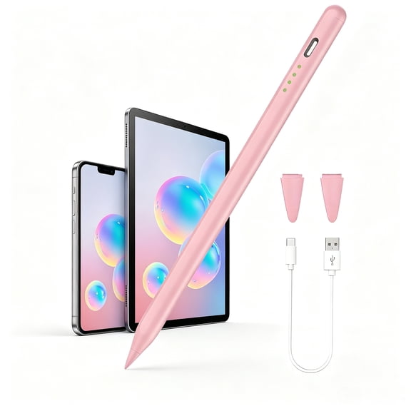Stylus Pen Compatible for iPad and Android Tablets with 1.5mm Fine Tip,Power Indicator,Magnetic Attachment for Samsung,Motorola,iPhone