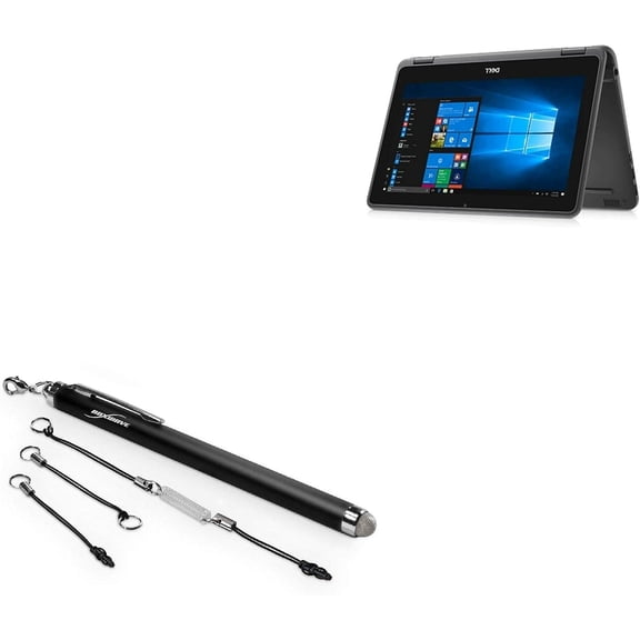 Stylus Pen Compatible with Dell Latitude 3190 2-in-1 (11 in) - EverTouch Capacitive Stylus, Fiber Tip Jet Black