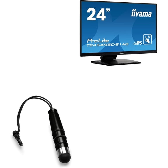 Stylus Pen Compatible with IIyama Prolite T2454MSC-B1AG - mini Capacitive Stylus, Small Rubber Tip Jet Black