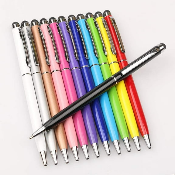 Stylus Pen and Ink Pen Set of 12 Pack, Universal 2 in 1 Capacitive Stylus Ball Point Pens Compatible with iPad, iPhone, Samsung, Kindle Touch, Compatible with All Capacitive Touch Devices