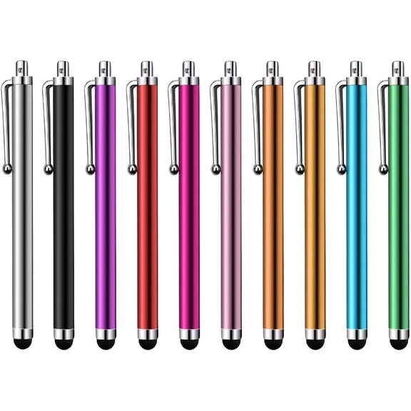 Stylus Pen Set of 10 for Universal Capacitive Touch Screens Devices, Stylus Pens for Touch Screens Devices, Compatible with iPhone, iPad, Tablet (Multicolor)