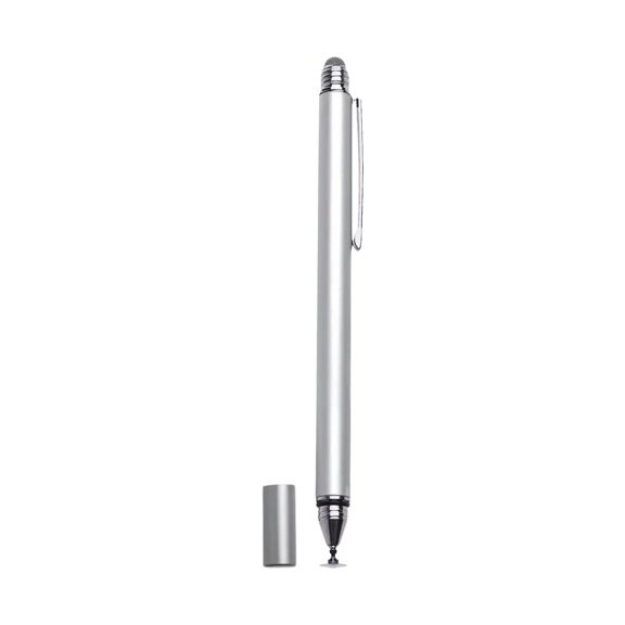 Stylus Pen, Silver 2 in 1 Universal Capacitive Touch Screen Stylus, 1 Pack Compatible with All Smart Phones and Tablets, Precision Tip Stylus for Drawing Note Taking and Smooth Touch Point Control