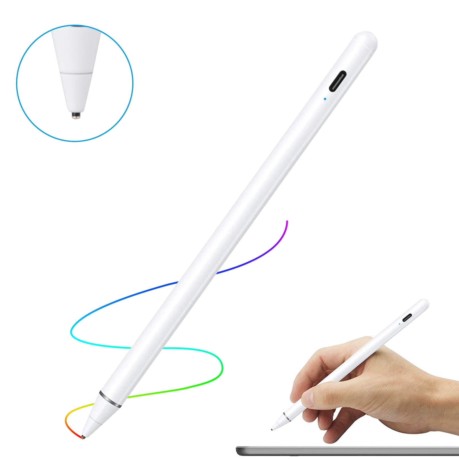 Stylus Pen, TSV Active Stylus Digital Pen 1.5mm Fine Tip Smart Pen  Rechargeable Drawing Stylus Compatible with iPad, iPhone, Samsung, Android