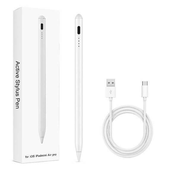 Stylus Pen for iPad, Active Pen for iPad Pro, iPad Air, iPad Mini, with Palm Rejection, Tilt Sensitivity, Fast Charging, and Replaceable Tips