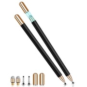 MEKO 2 Pack Universal Stylus for iPad iPhone Samsung, Disc & Mesh Tip High Precision Capacitive Touch Screen Pens No Charging Replacement Tips Magnetic