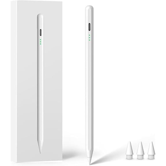 Stylus Pen for iPad 2018-2024, 15 mins Fast Charge Apple Pen iPad Pencil with Palm Rejection and Tilt Sensitivity, Compatible with iPad Pro 11/12.9/13in