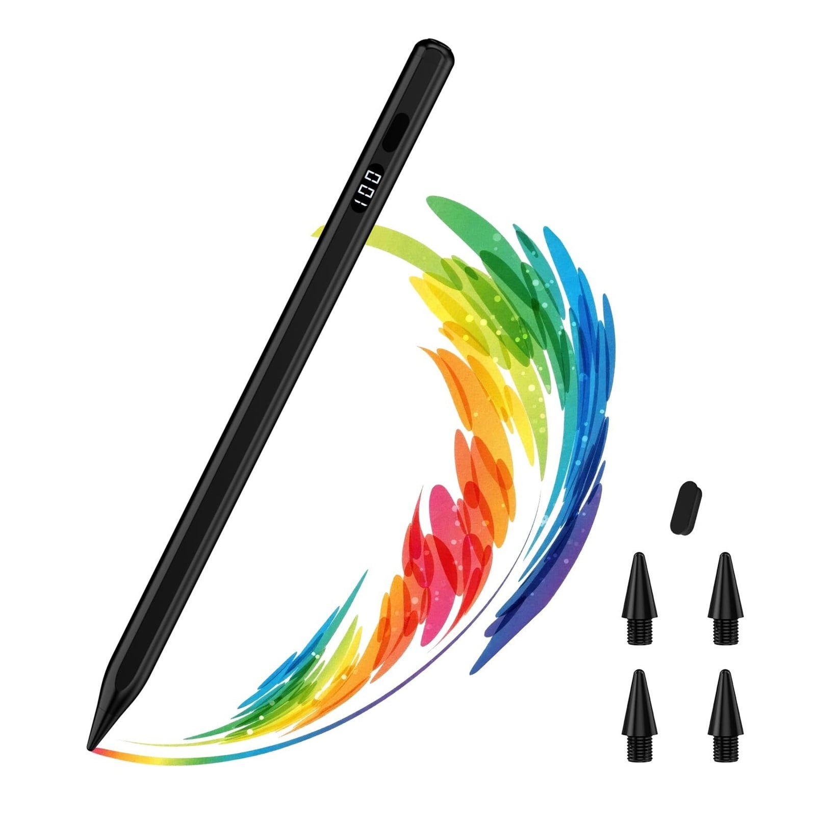 Stylus Pen for iPad 2018-2025, USB-C Fast Charging Pencil with LED Power Display Tilt Sensitivity for Apple iPad A16/11/10/9/8/7/6, Air 7/6/5/4/3/M3/M2, Pro 13"/12.9"/11"/M4, Mini 7/6/5