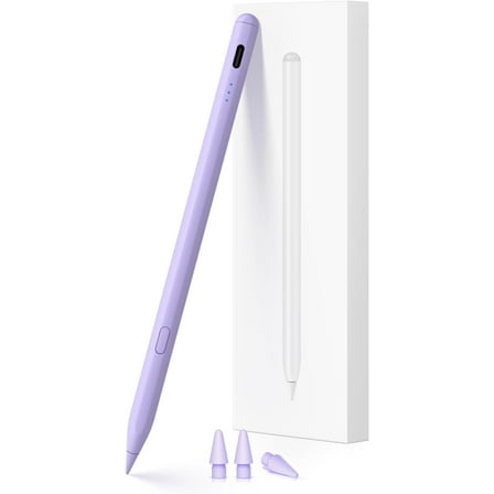 Stylus Pen for iPad (2018-2025), USB-C Fast Charging Pencil, Pixel-Perfect Tilt Sensitivity for Apple iPad 11/10/9/8/7/6/A16, Mini 7/6/5, Air M3/M2 11"/13"/5/4/3, i-Pad Pro M4 13"/12.9″/11″ (Purple)