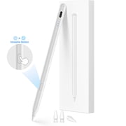 One-Click Undo Function,Stylus Pen for iPad 2018-2025A16/11/10/9/8/7/6,USB-C Fast Charging,Pixel-Perfect Tilt Sensitivity,Palm Rejection & Magnetic Attach for iPad Pro/iPad Air/iPad Mini white