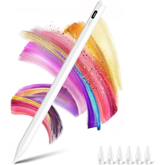 Stylus Pen for iPad (2018-2025), iPad 10th/11th/Air/Mini/A16 | No Bluetooth Needed, Fast Charging, Palm Rejection, Battery Indicator | Affordable Digital Pen for Note-Taking & Drawing