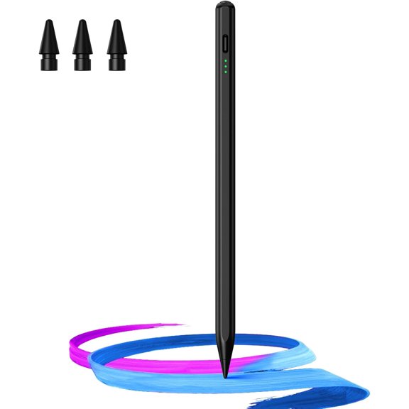 Stylus Pen for iPad (2018-2026) - 13 Mins Fast Charge with Tilt Sensitivity & Palm Rejection for iPad 11/10/9/8/7/6th Gen, Air 5/4/3/M4/M3/M2, Pro 13"/12.9"/11"/M4, Mini 7/6/5th, Black