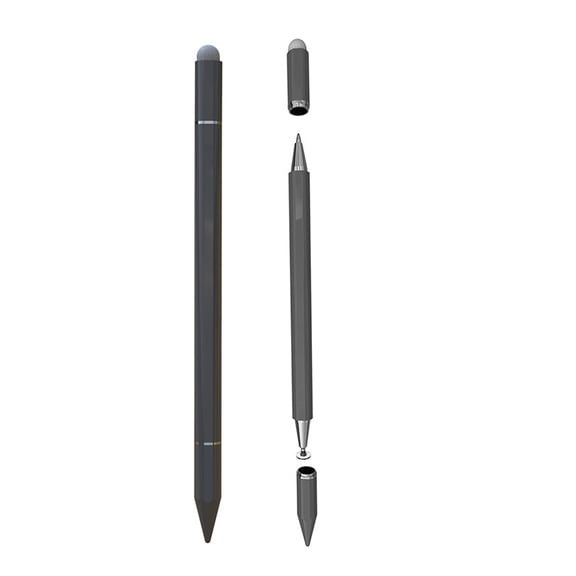 Stylus Pen for iPad, 3 In 1 Ballpoint Pen, Fiber Tip & Clear Disc Capacitive Stylus for Apple iPhone/iPad Pro/Mini/Air/Android/Microsoft/Surface All Capacitive Touchscreen, 2 Packs,Black