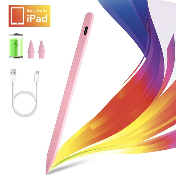 Stylus Pen for iPad 6th-11th Generation, Fast Charge with Palm Rejection & Tilt Sensitivity, Compatible with 2018-2025 iPad 6/7/8/9/10/11, Pro 11"/12.9"/M4, Air 3/4/5/M2/M3, Mini 5/6