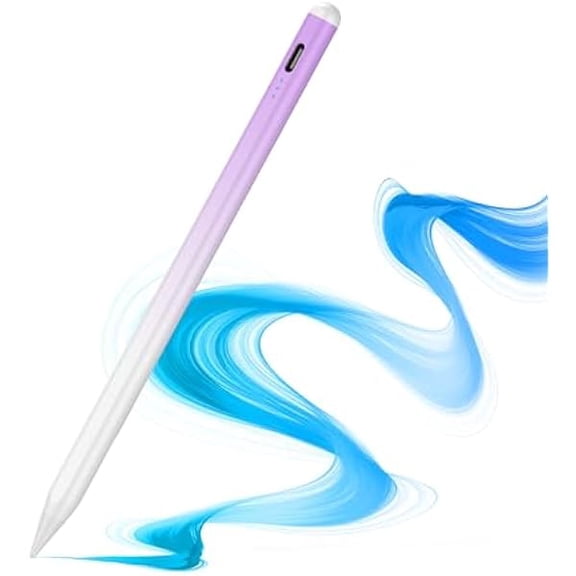 Stylus Pen for iPad 9th&10th Generation, Digital Pen for Apple iPad(2018-2024), Tilt Sensor Pencil for iPad Compatible with iPad Pro 11/12.9/M4, iPad 6-10th, iPad Mini 5/6, iPad Air 3/4/5/M2 - Purple