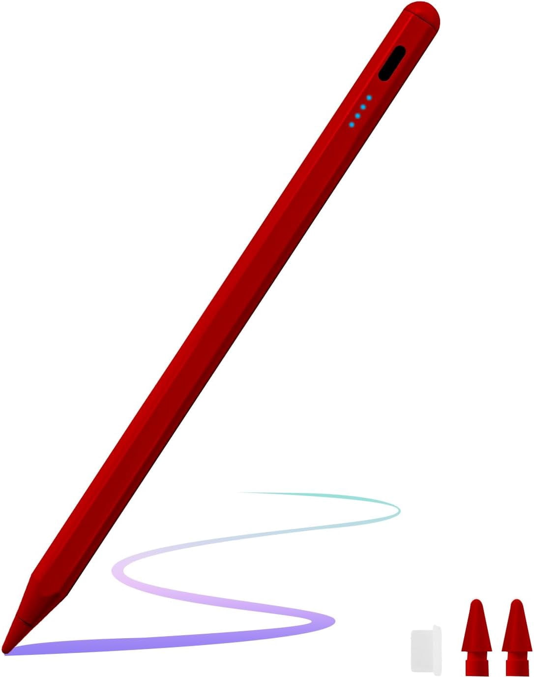 Stylus Pen for iPad 9th&10th Generation,Pencil with Palm Rejection Apple Pencil for (2018-2025) 10th/9th/8th/7th/6th Gen, iPad Pro 11/12.9 inch, 11&13-inch(M2) /5th/4th/3th Gen,Mini 6th/5th Gen-Red