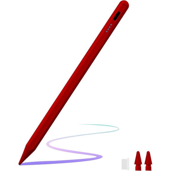 Stylus Pen for iPad 9th&10th Generation,Pencil with Palm Rejection Apple Pencil for (2018-2025) 10th/9th/8th/7th/6th Gen, iPad Pro 11/12.9 inch, 11&13-inch(M2) /5th/4th/3th Gen,Mini 6th/5th Gen-Red