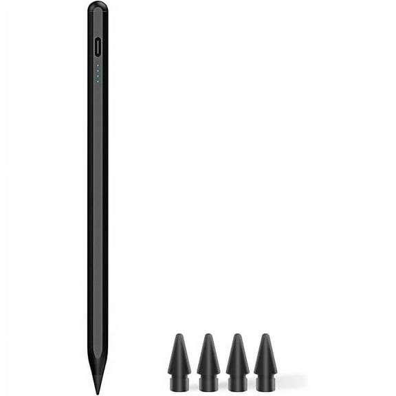 Stylus Pen for iPad 9th&10th - Type-c Charging Pencil for ipad Palm Rejection Active Pen Compatible with (2018-2025) Apple iPad 6/7/8/9/10/11(A16), Air 3/4/5/M2/M3, Mini 5/6, Pro 11"/12.9"/M4Black