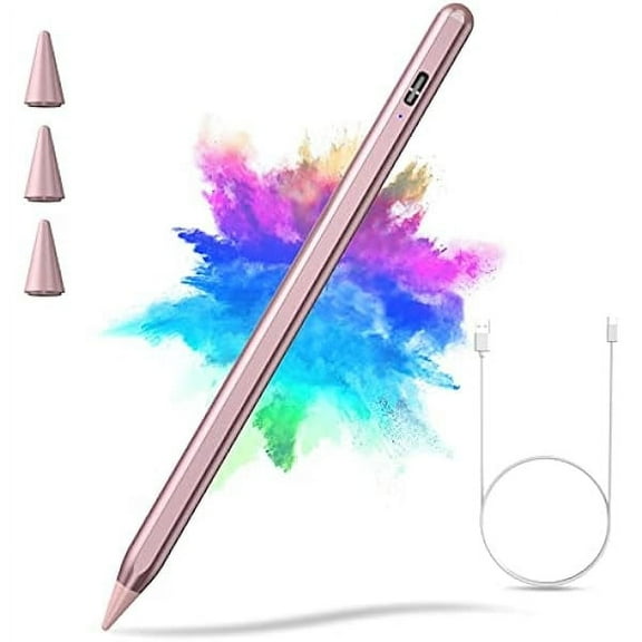 Stylus Pen for iPad, Apple Pencil for iPad 10th/9th Gen, iPad Pro 11 & 12.9 inch, iPad Pencil Compatible with (2018-2022) Apple iPad Air 5th/4th/3rd Gen, Mini 6th/5th Gen, iPad 8th/7th/6th Gen (Rose)