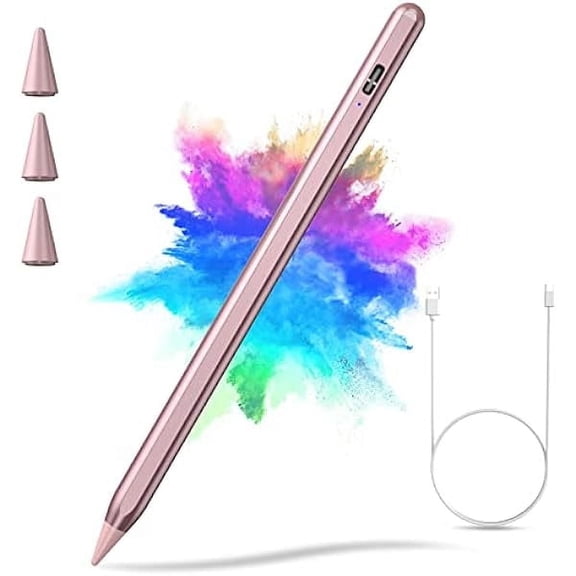 Stylus Pen for iPad, Apple Pencil for iPad 10th/9th Gen, iPad Pro 11 & 12.9 inch, iPad Pencil Compatible with (2018-2022) Apple iPad Air 5th/4th/3rd Gen, Mini 6th/5th Gen, iPad 8th/7th/6th Gen (Rose)