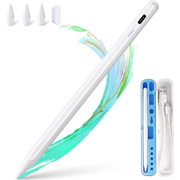 Stylus Pen for iPad, Fast Charge for iPad Pencil Apple Pen with Palm Rejection Tilt Sensitivity - Pen for iPad 10/9/8/7/6, iPad Pro 12.9"/11"/13" M4, iPad Mini 6/5, iPad Air 5/4/3/11"-13" M2