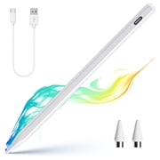 Stylus Pen for iPad, Universal Active Screen Pencil, Stylus Pencil for Apple iPad/iPhone/Android/IOS Samsung with 2 Replacement Tips, White