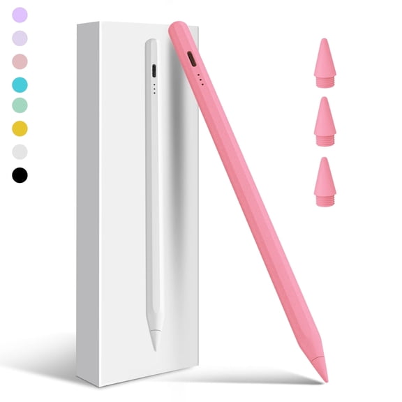 Antier Stylus Pen for iPad W/Palm Rejection Tilt Sensitivity,13 Mins Fully Charged, Active Touch Screen Apple Pencil Compatible W/iPad 6/7/8/9/10,iPad Pro12.9&11",iPad Air3/4/5,iPad mini5/6-PINK