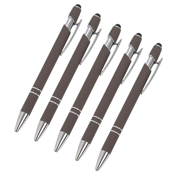 WLAGOOD Stylus Pen with Ballpoint 5 Pack,5.5in Aluminum Metal Click Retractable Pen 0.5mm with Soft Touch Screen Tip for Business Office