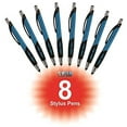 thumbnail image 1 of Stylus Pens - 2 in 1 Touch Screen & Writing Pen, Sensitive Stylus Tip - For Your iPad, iPhone, Nook, Samsung Galaxy & More - Light Blue, 8 pack -By SyPen, 1 of 4