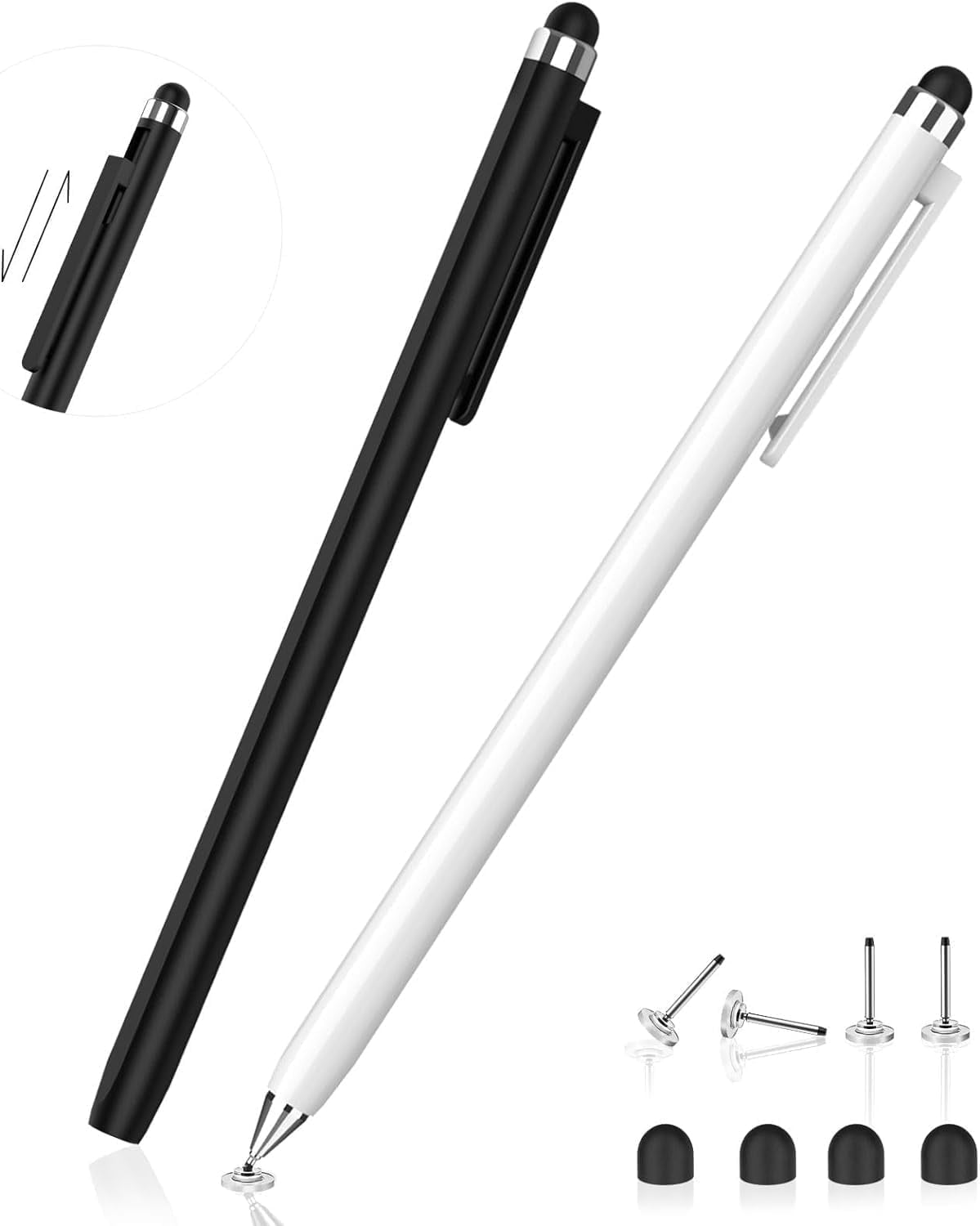Antier Stylus Pen 2-Pack, 2-in-1 Retractable High Sensitivity with ...