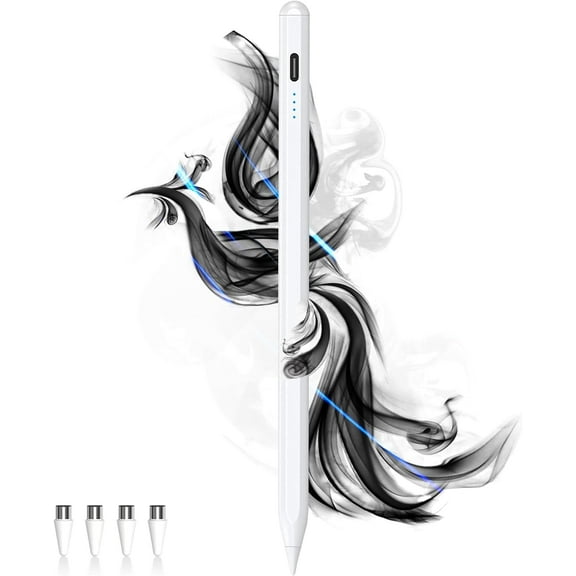 Stylus Pens for Touch Screens Power-Display Tablet Pen POM Tip Magnetic Digital Compatible with iPhone/iPad/iPad Pro/Lenovo/Switch 1/2/Other Smartphone and Tablet Devices (White)