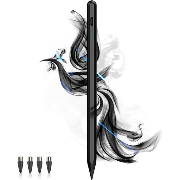 Stylus Pens for Touch Screens Power-Display Tablet Pen POM Tip Magnetic Digital Compatible with iPhone/iPad/iPad Pro/Lenovo/and Other iOS/Android Smartphone and Devices (Black)